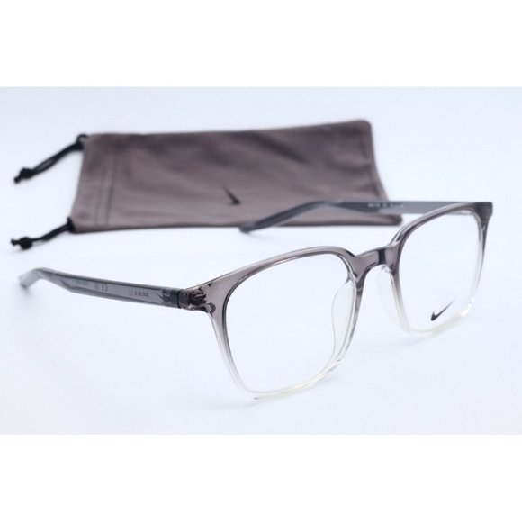 New Nike JUST DO IT NK 7124 035 Square Translucent Gray Eyeglasses Clear Lenses